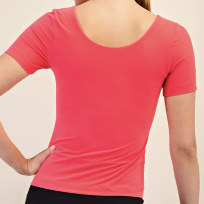 Flamingo Pink Short Sleeve Top