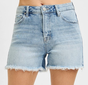 Risen Light Wash High Rise Tummy Control Shorts