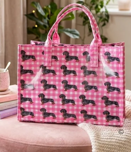 The Chloe Pink Gingham Vinyl Tote Bag