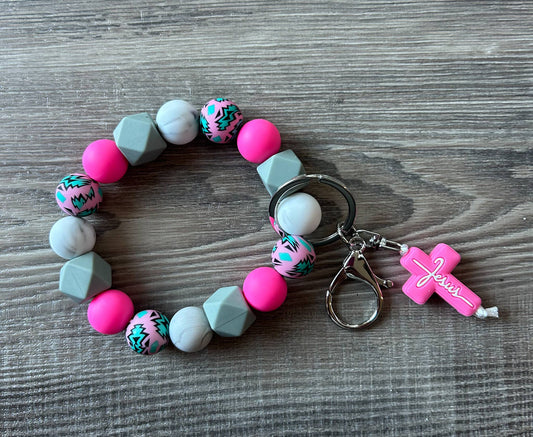 Wristlet Keychain: Pink