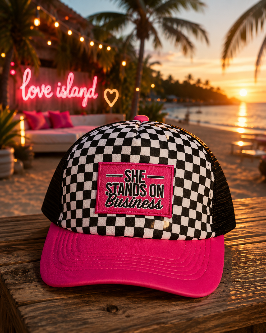 She Stands on Business Checkered Hat