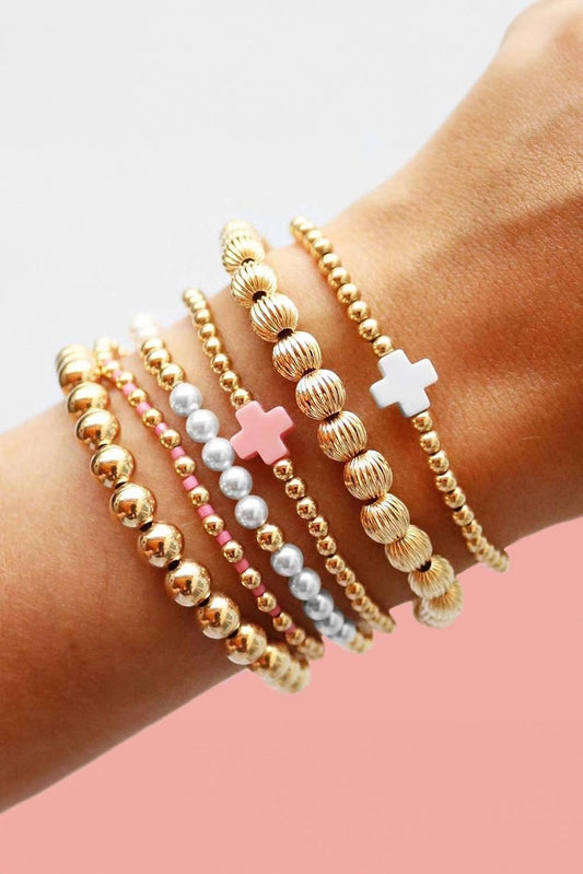 Beading Pearl Cross Multilayer Bracelet: