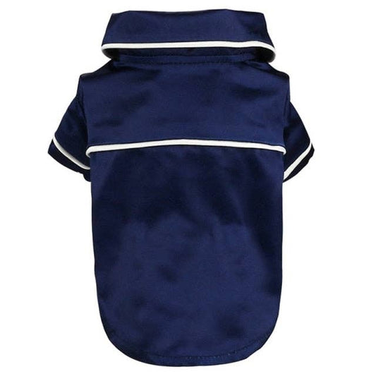 Luxury Silk Pajamas: Navy Blue / S