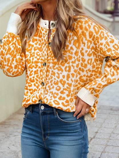 Leopard Cardigan Sweater  XL