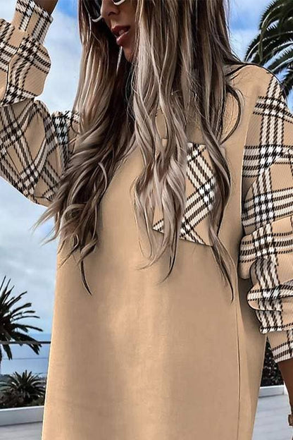 Plaid print pocket long sleeve:S-M-L-XL