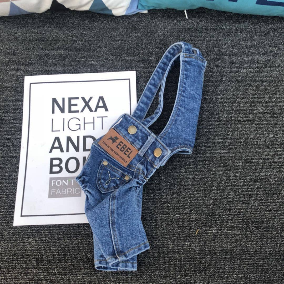 Denim Jumpsuit for Small Pets: Light Blue / L