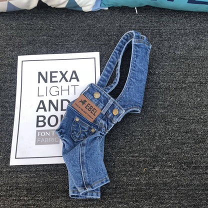 Denim Jumpsuit for Small Pets: Light Blue / L