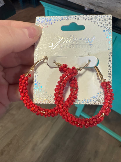 Beaded Hoop Earrings